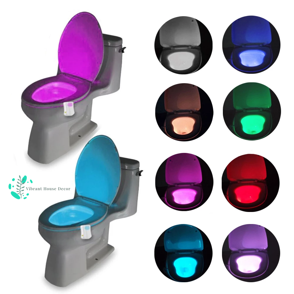 2 PACK LED Toilet Light Motion Activated Glow Lavatory Toilet Bowl Light Up  Seat